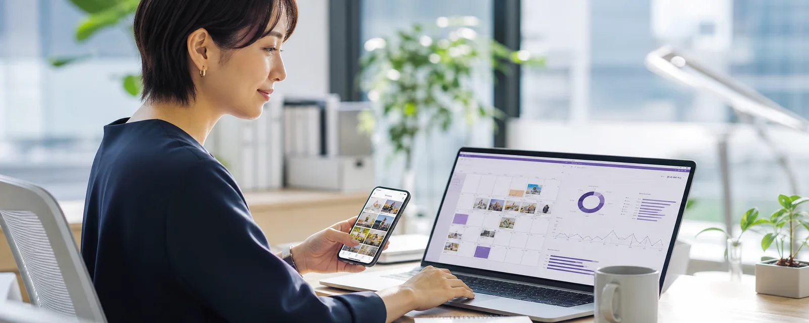 SNSの投稿企画と分析が整った運用イメージ