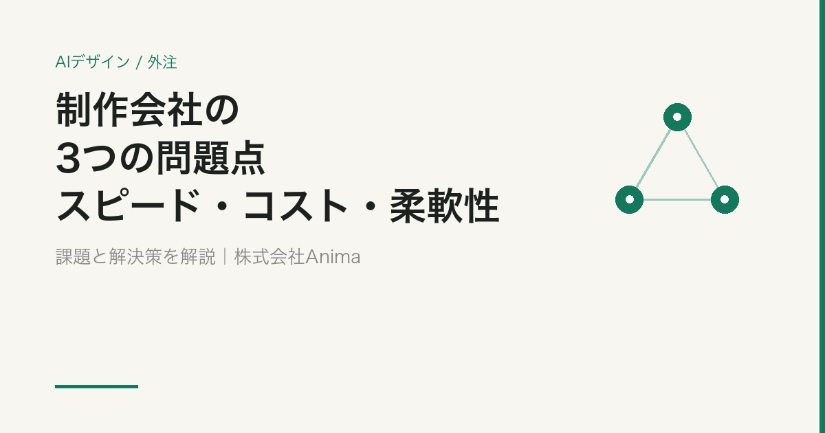 制作会社・運用代行の「スピード・コスト・柔軟性」問題とその解決策【2026】